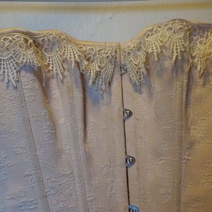 Pink and white corset